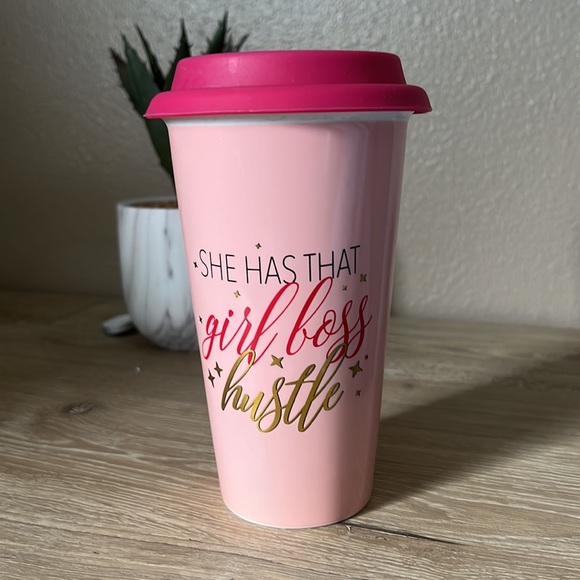 • NEW Girl Boss Hustle ceramic tumbler with silicone lid • - Picture 5 of 6